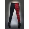 Half Black Half Red Tartan Trousers