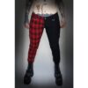 Half Black Half Red Tartan Trousers