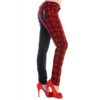 Half Black Half Red Tartan Trousers