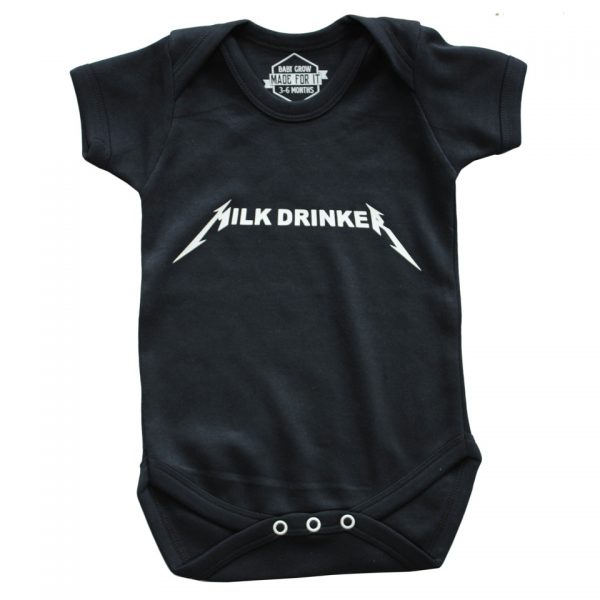 Milk Drinker Metallica Baby Grow Onesie