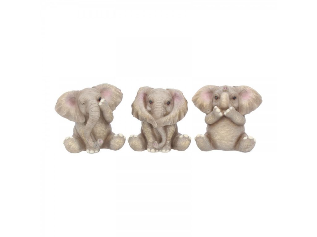 Three Wise Baby Elephants Figures