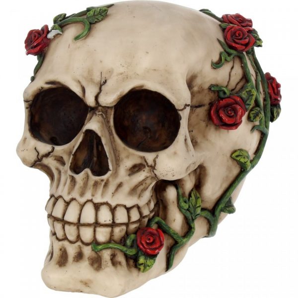 Red Rose From Beyond Skull Figure