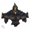 Welcome to Hell Skull Wall Plaque Art Sign