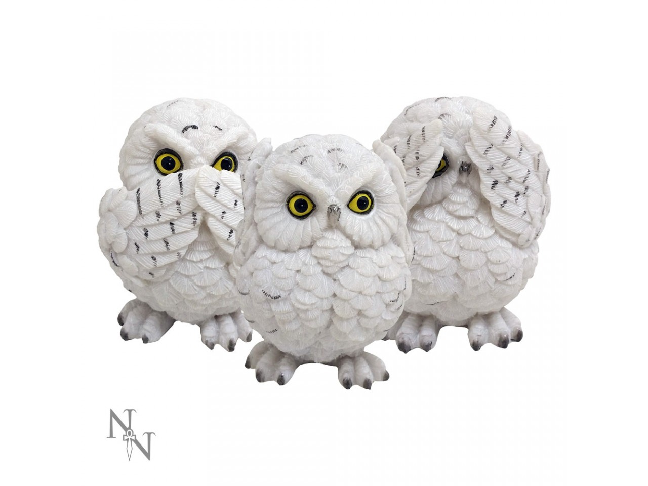 Three Wise Owl Figures