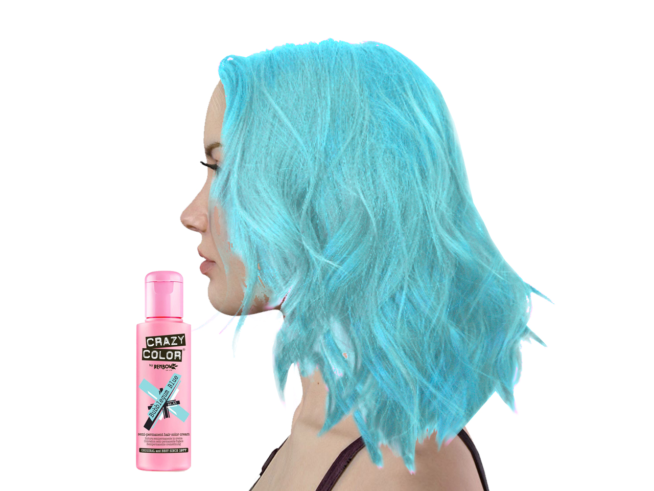 1. Bubblegum Blue Crazy Colour Hair Dye - wide 3