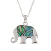 Paua Shell Purple Blue Green Elephant Pendant Necklace Rhodium Chain Tide Jewellery Talbot Fashions Organic New Zealand Sea Opal