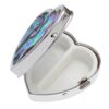 Paua Shell Blue Green, Purple Pink Heart Pill Box Rhodium Tide Jewellery Talbot Fashions Organic New Zealand Sea Opal