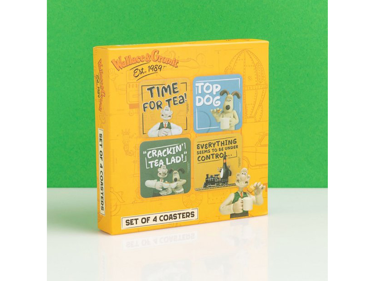 Wallace & Gromit Coasters Set of 4 Half Moon Bay Aardman Drinkware Kitchenware Home Decor Cartoon