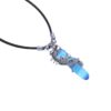 Blue Jade Pink Rose Quartz White Opalite Blue Lapis Lazili Black Agate Onyx Dragon Crystal Choker Necklace Metal Pendant Chakra Dowsing Synthetic Wish Jewellery