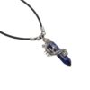 Pink Rose Quartz White Opalite Blue Lapis Lazili Black Agate Onyx Dragon Crystal Choker Necklace Metal Pendant Chakra Dowsing Synthetic Wish Jewellery