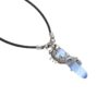 Pink Rose Quartz White Opalite Blue Lapis Lazili Black Agate Onyx Dragon Crystal Choker Necklace Metal Pendant Chakra Dowsing Synthetic Wish Jewellery