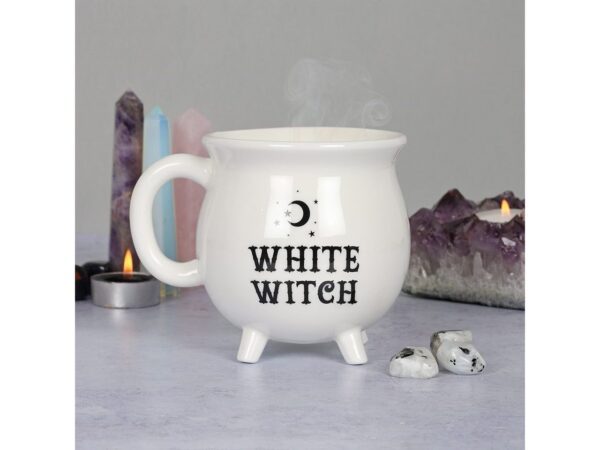 White Witch Cauldron Mug White Magic Witchcraft Wiccan Halloween Potion