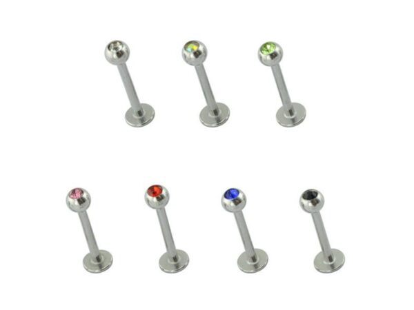 Gemmed Titanium Labret Sparkle Jewel Body Jewellery Piercing