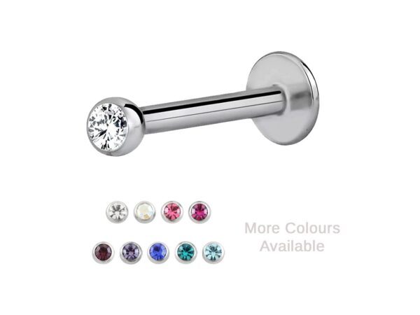 Gemmed Titanium Labret Sparkle Jewel Body Jewellery Piercing