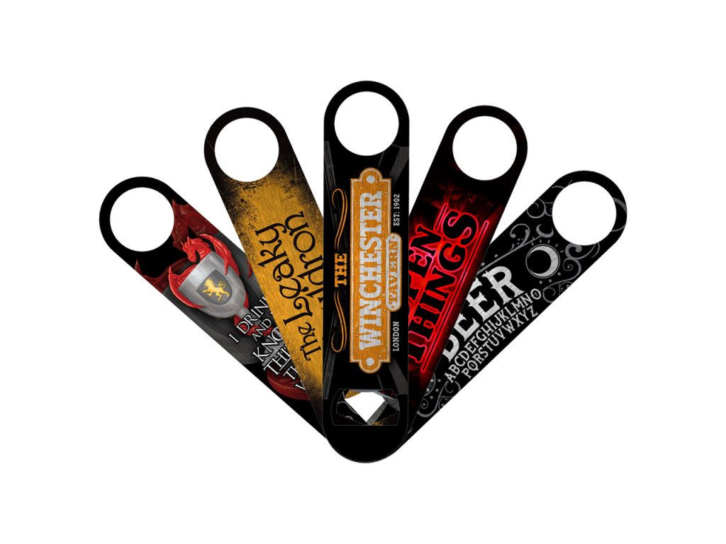 Bar Blade Bottle Opener Grindstore Stainless Steel Cult Iconic Ouija Board Beer Wiccan Withcraft Harry Potter The Leaky Cauldron Stranger Things Open The Winchester Tavern Shaun Of The Dead Game Of Thrones I Drink Things And Know Things