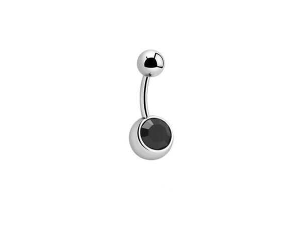 Black Turquoise Single Gem Titanium Navel Bar Belly Sparkle Jewel Body Jewellery Piercing