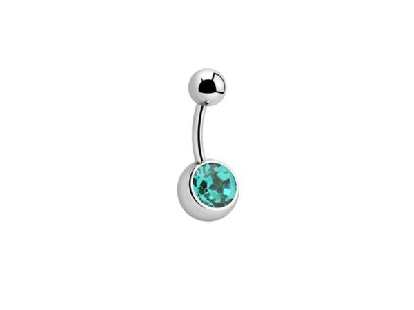 Turquoise Single Gem Titanium Navel Bar Belly Sparkle Jewel Body Jewellery Piercing