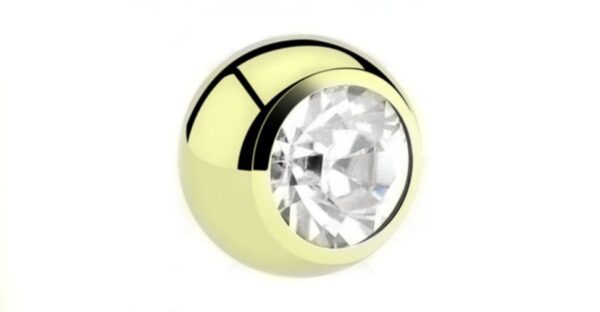 PVD Gold Gemmed 1.2 Titanium Balls