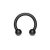 Blackline Titanium Circular Barbell 1.2 1.6 CBB Horse Shoe Body Jewellery Piercing Black