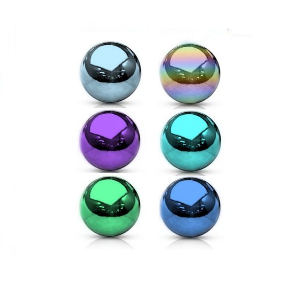 Annodised Coloured Multi Rainbow Ball Attachment Screw Thread Balls