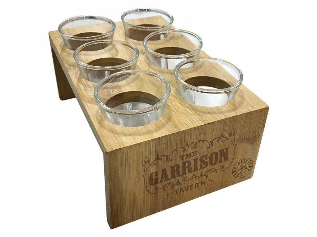 Peaky Blinders Garrison's Tavern Shot Glass Set With Wood Stand Iconic British Gangster TV