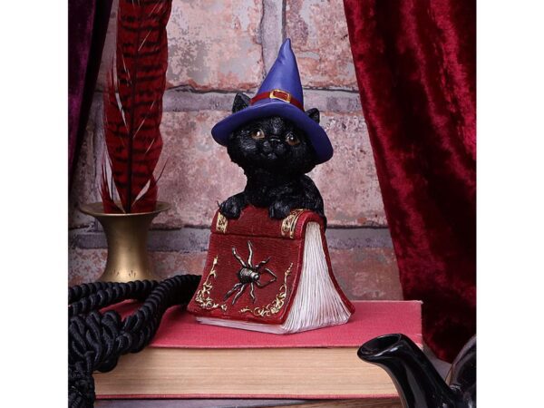Hocus Cat Nemesis Now Grimoire Spell Book Occult Witchcraft Familiar Spiritual Dark Spirits Figure Magic