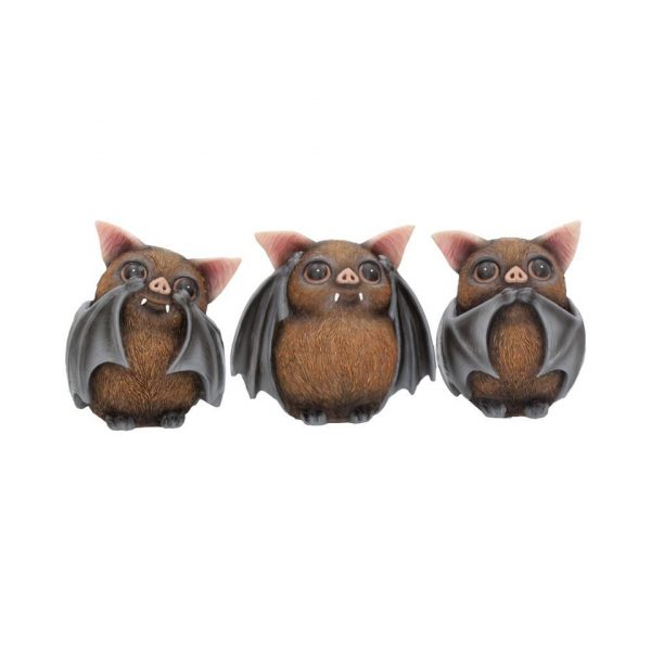 Three Wise Bats Confucius Figures See No Evil Hear No Evil Speak No Evil Nemesis Now