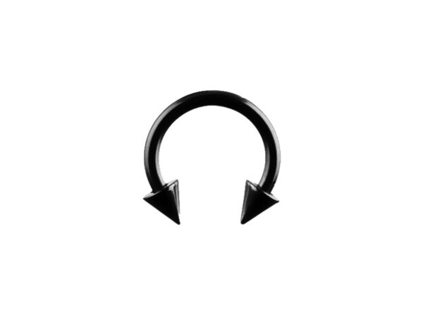 Black Spiked Circular Barbell 1.2 1.6 CBB Horse Shoe Body Jewellery Piercing