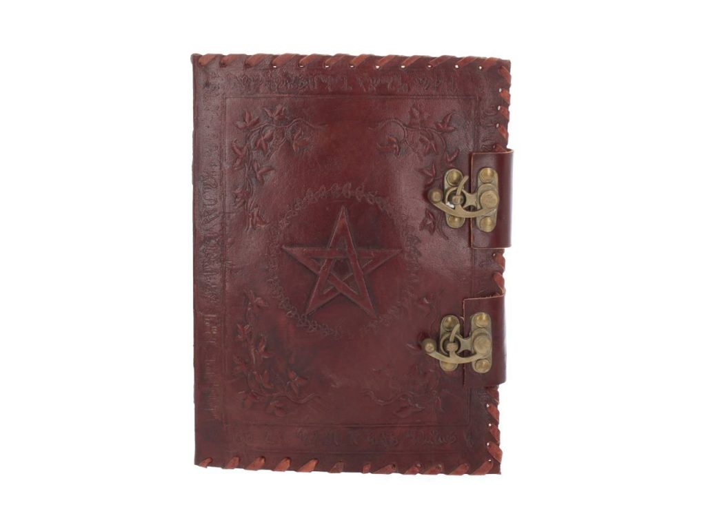 Book Of Shadow Leather Journal Note Book Plain Blank Paper Handmade Pentagram Celtic Magic Occult Pagan Spellbook Nemesis Now