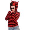 Red and Black Stripe Hood