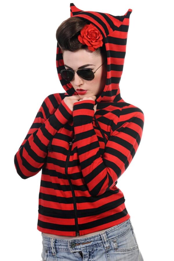 Red and Black Stripe Hood - Image 2