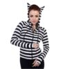 Black and White Stripe Hood