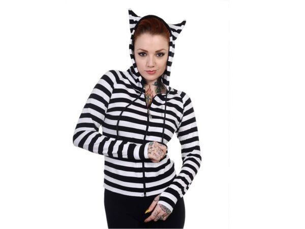 Black and White Stripe Hood
