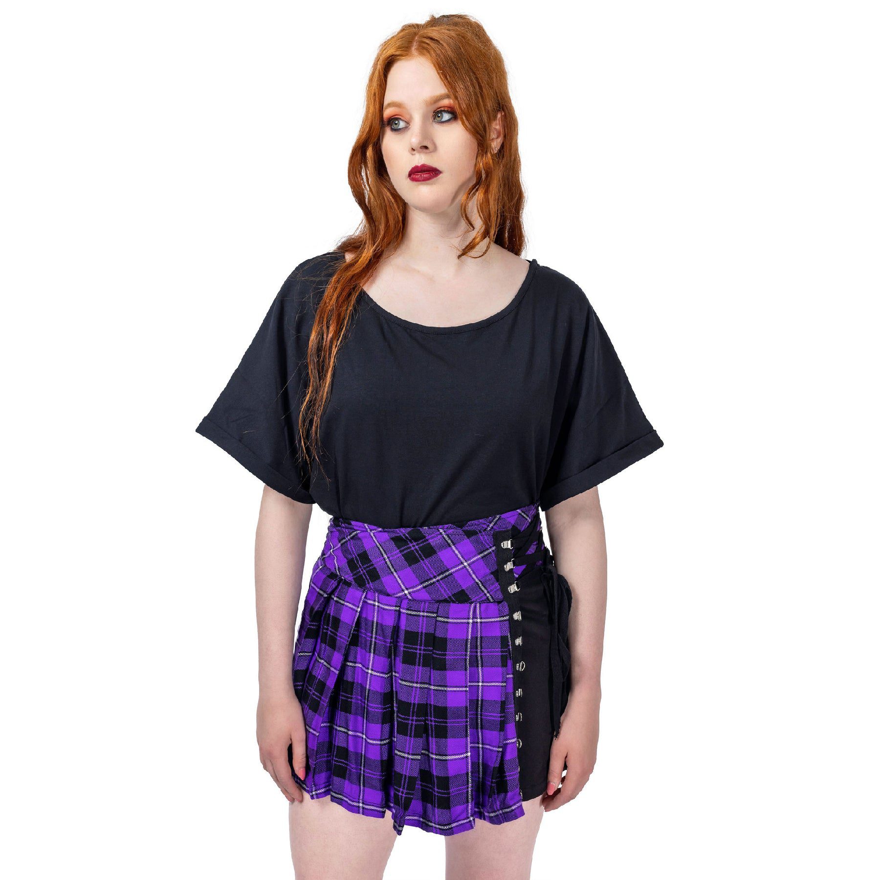 Purple Hybrid Tartan Skirt Tribal Voice Alternative Fashion Gifts