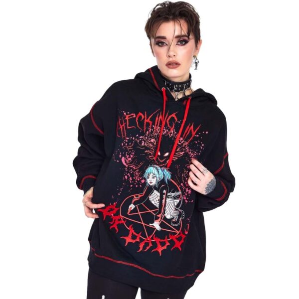 Checking In Contrast Hoodie