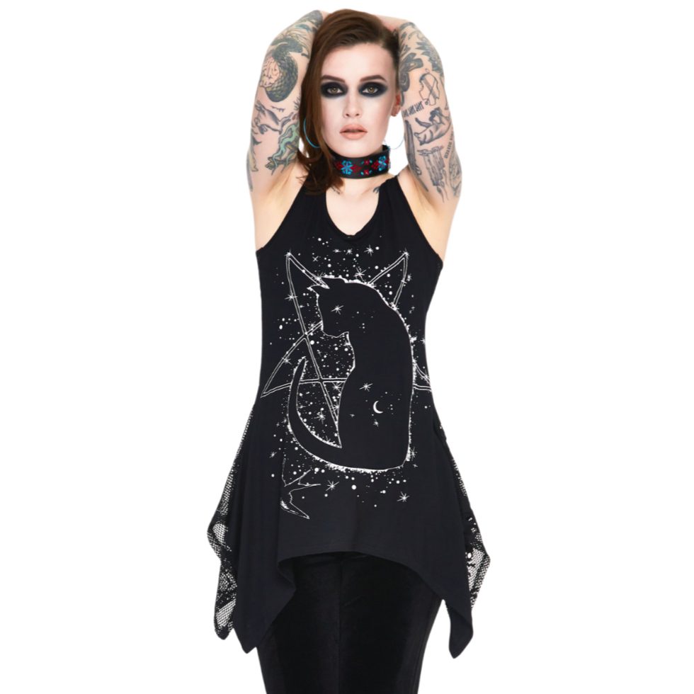 Cosmic Cat Mesh Vest