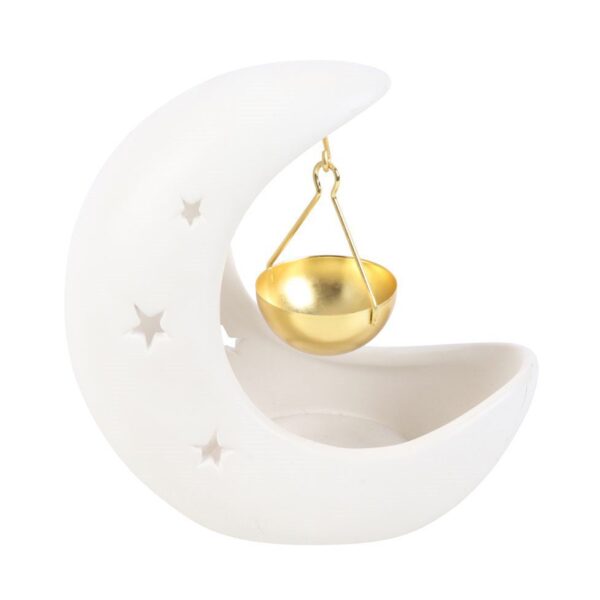 White Crescent Moon Oil Burner