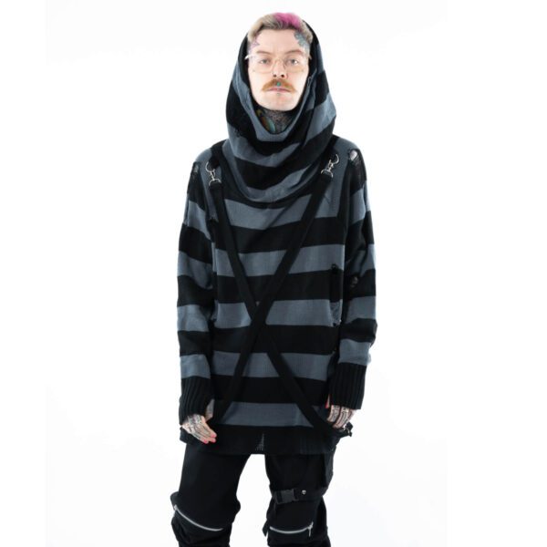 Black and Grey Stripe Jumper