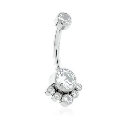Titanium Threadless 6 Gem Navel