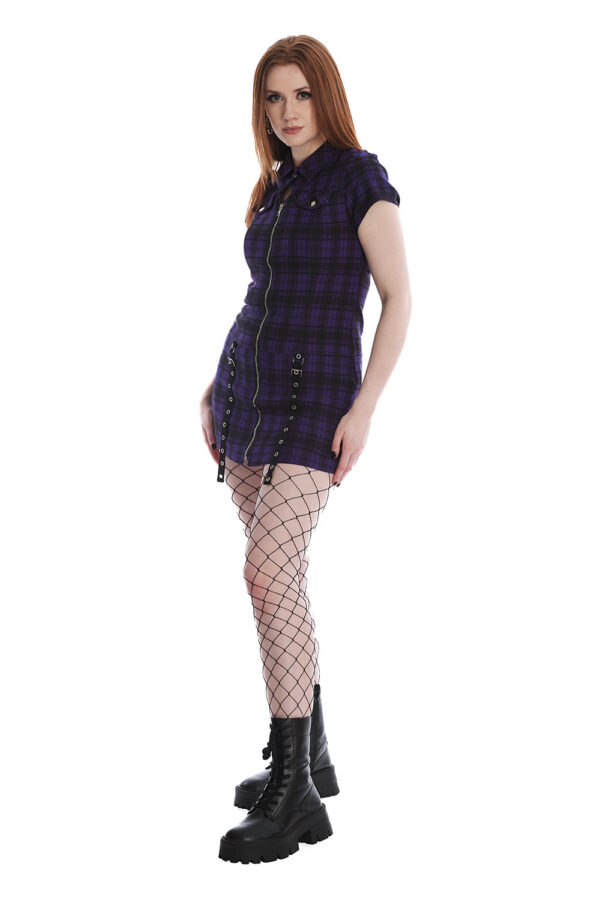 Purple Night Zip Dress - Image 3