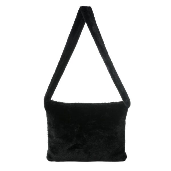 Black Fluffy Shoulder Bag