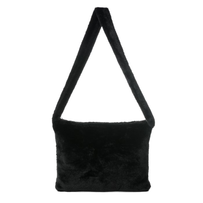 Black Fluffy Shoulder Bag